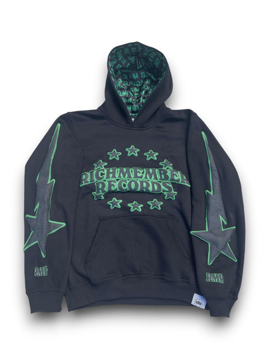 Green & Black RMR Puff Print Hoodie