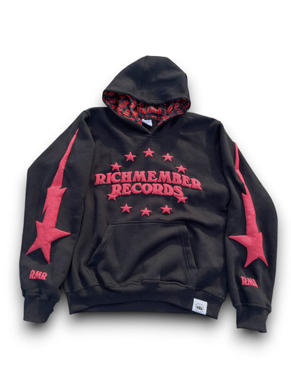 Red & Black RMR Puff Print Hoodie